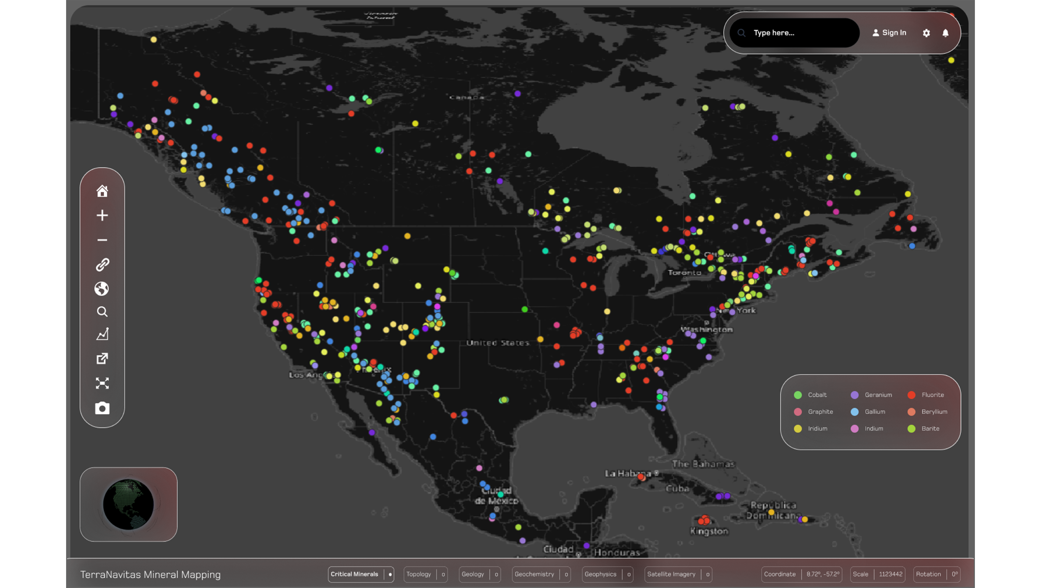 Mineral mapping snapshot